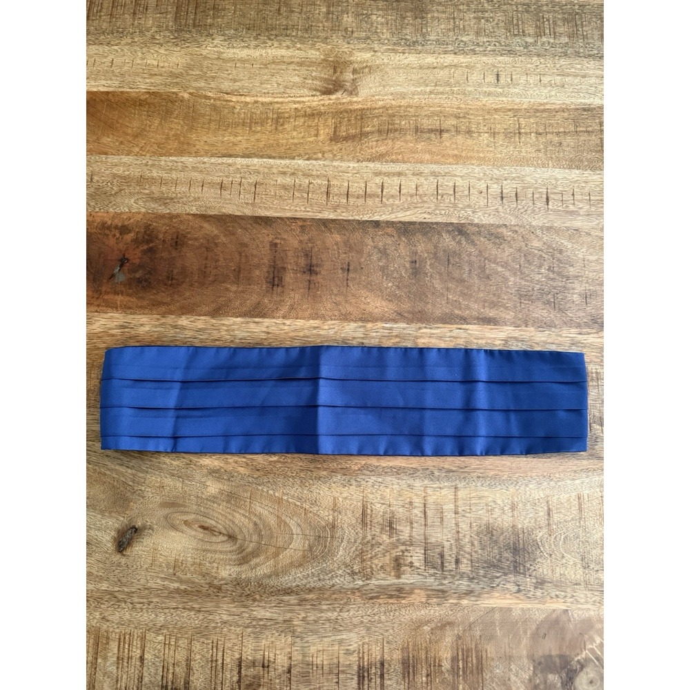 Domenico Vacca Mens XL 100% Silk Royal Blue Cummerbund Made in Italy Tuxedo
